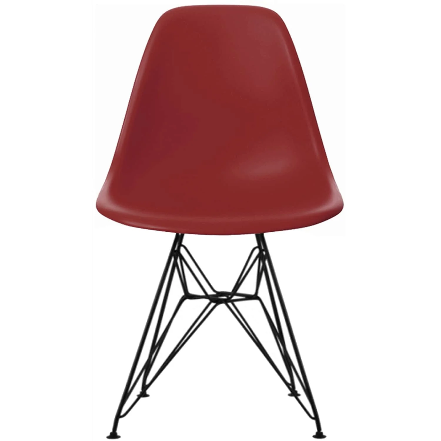 (Retired) Modern Plastic Accent Designer Side Dining Matte Chair With Dark Black Wire Chrome Legs Base