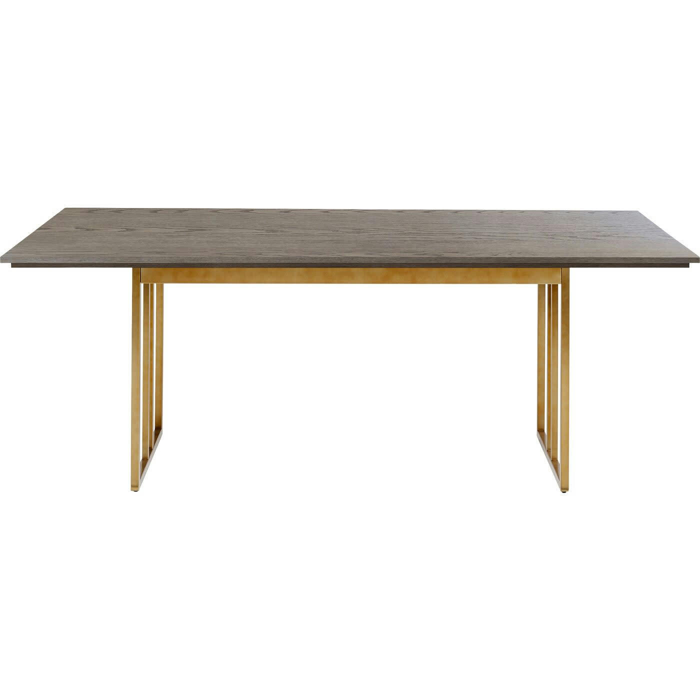 CESARO - Table à manger 8/10 personnes en frêne massif et acier doré L200