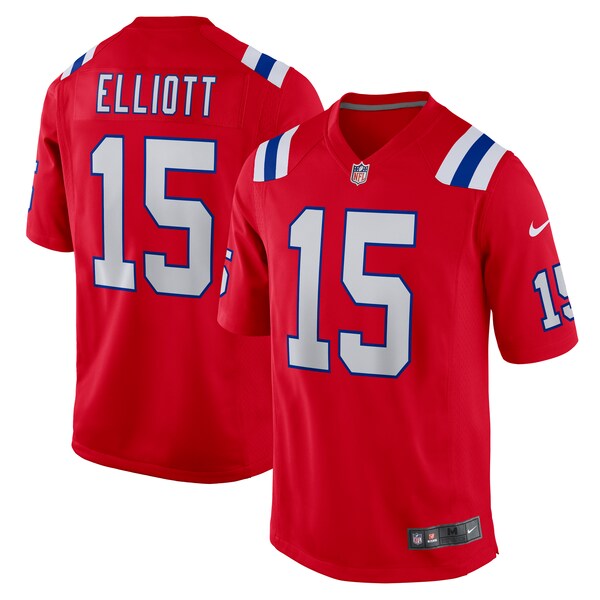 Ezekiel Elliott New England Patriots Nike Male Adult Alternate Game Player Jersey - Red/Navy/White