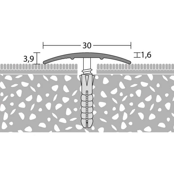 Übergangsprofil, BxL: 30 x 1000 mm, Höhe: 3 mm, sahara-beige