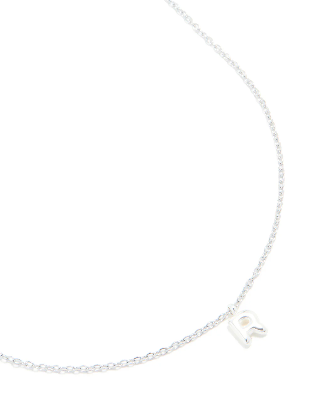 Waterproof Stainless Steel Mini Bubble Letter R Necklace