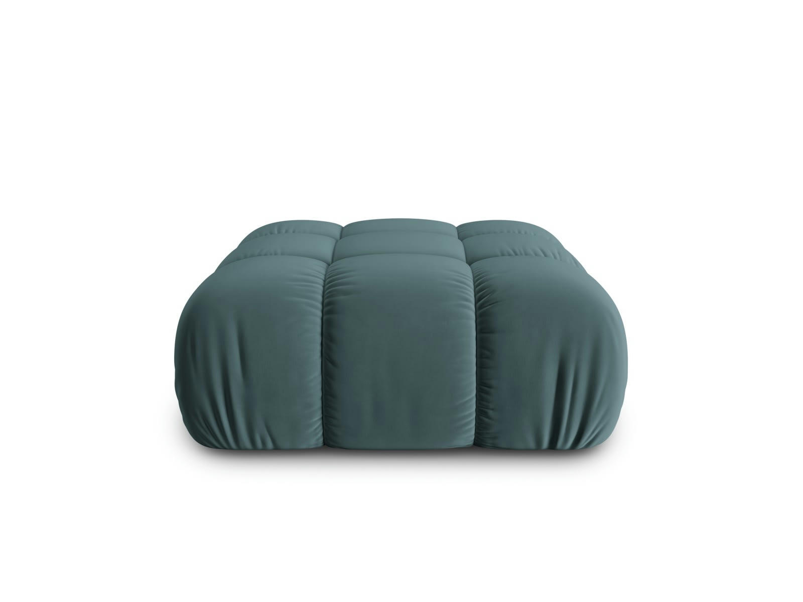 BELLIS - Pouf 1 place en tissu velours pétrole
