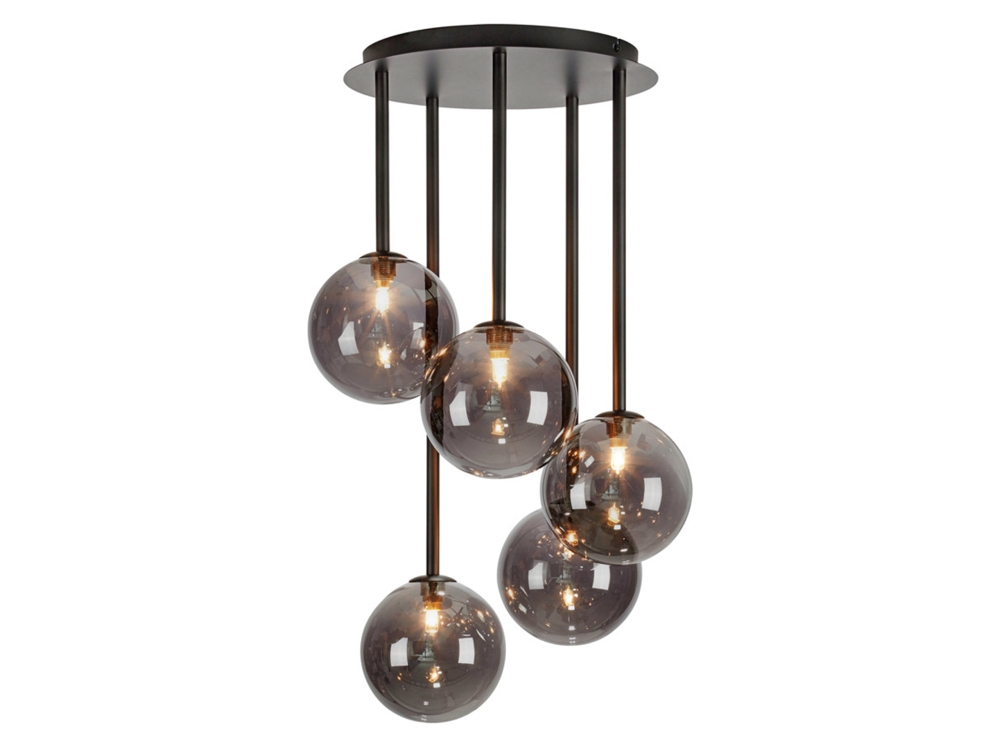 Lampa wisząca Universe 5-punktowa szklana czarna