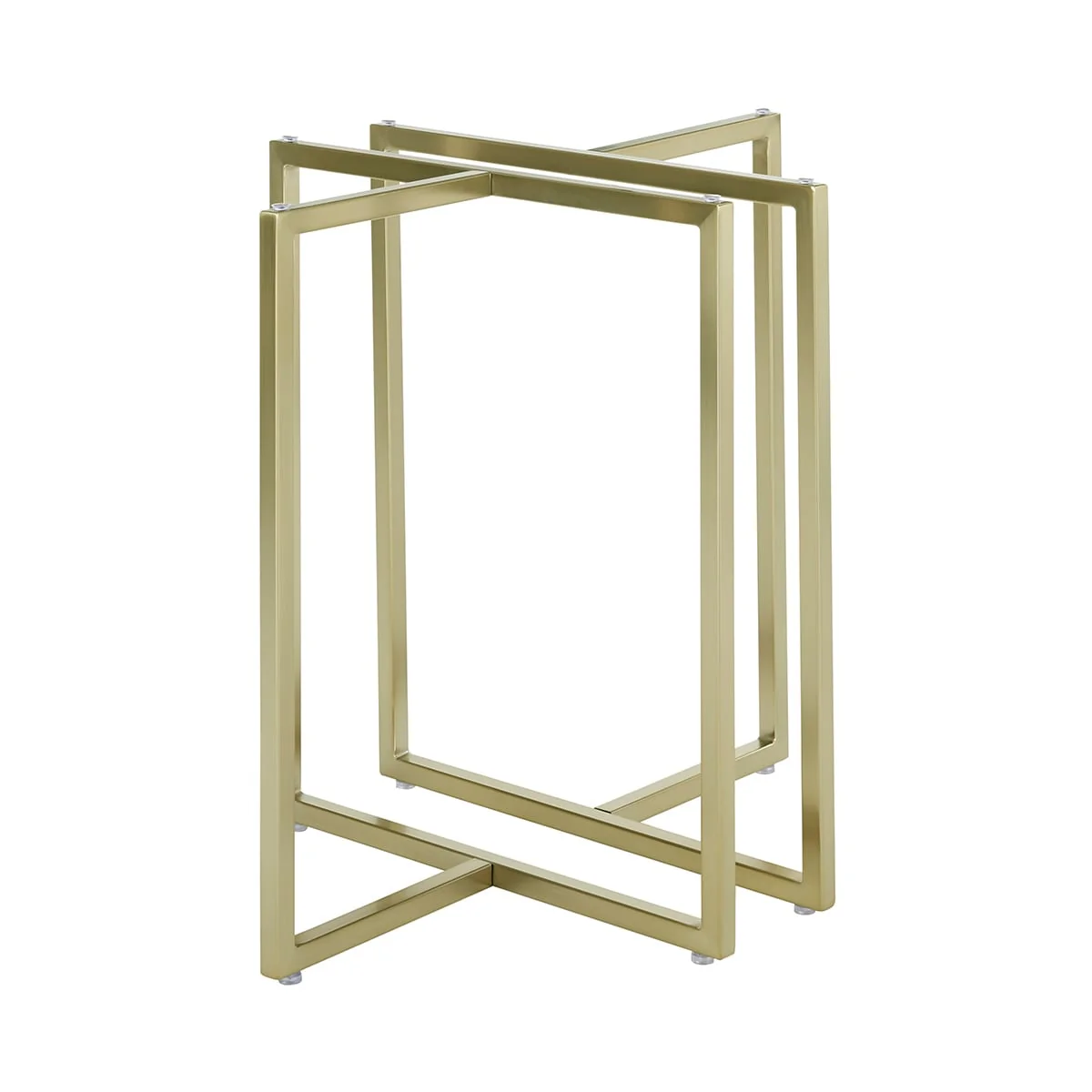 Legend 36 Round Dining Table with Clear Tempered Glass Top and Steel Base in Matte Brushed Gold