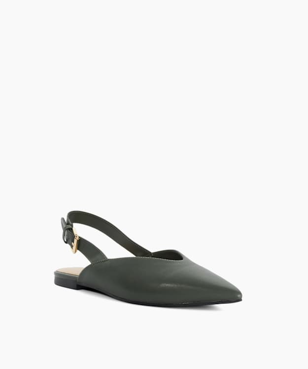 Helping Green - Leather Slingback Ballet Flats