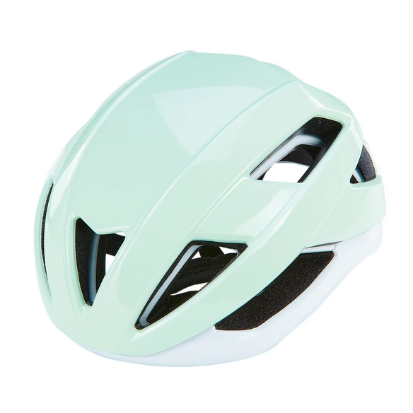 Fahrradhelm, Riemen-Schnellverschluss, Größe 55-59, grün-weiß