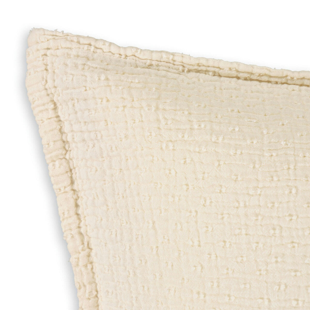 Housse de coussin gaze de coton 65x65cm, Plumetis