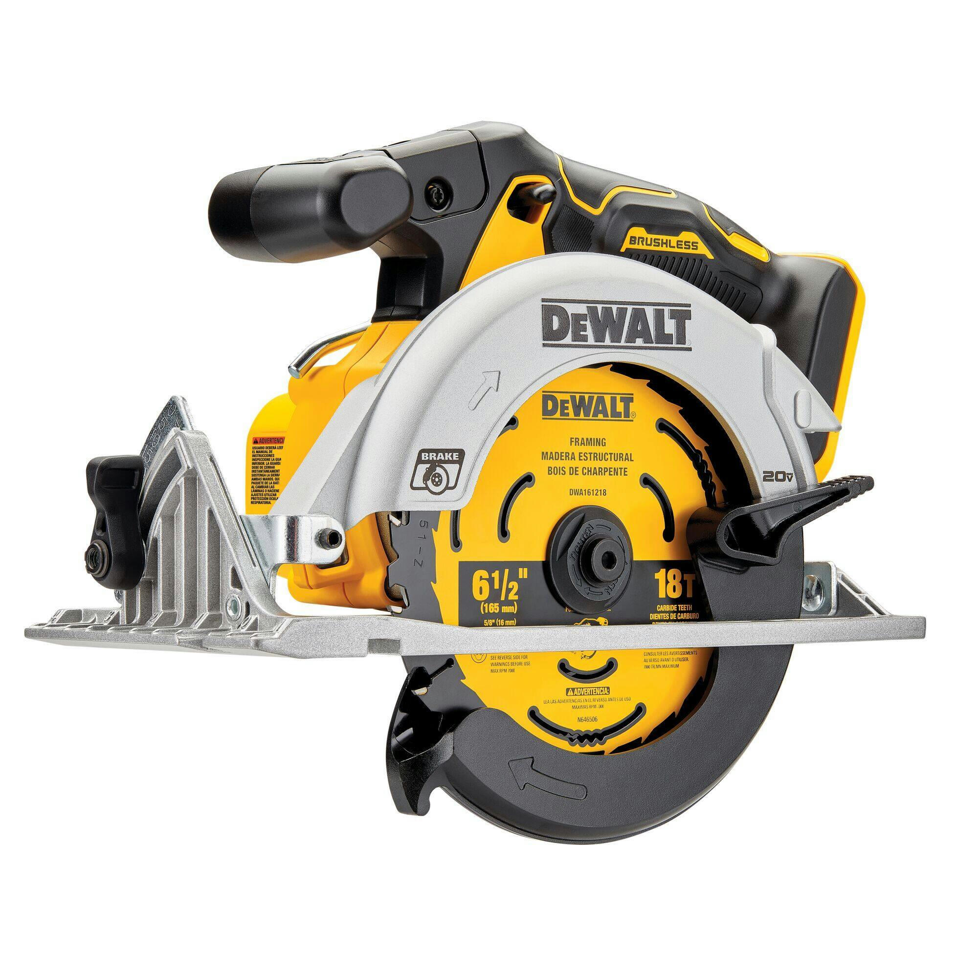 DEWALT DCS565B 20V MAX XR Brushless Circular Saw, 6-1/2-in, Tool Only
