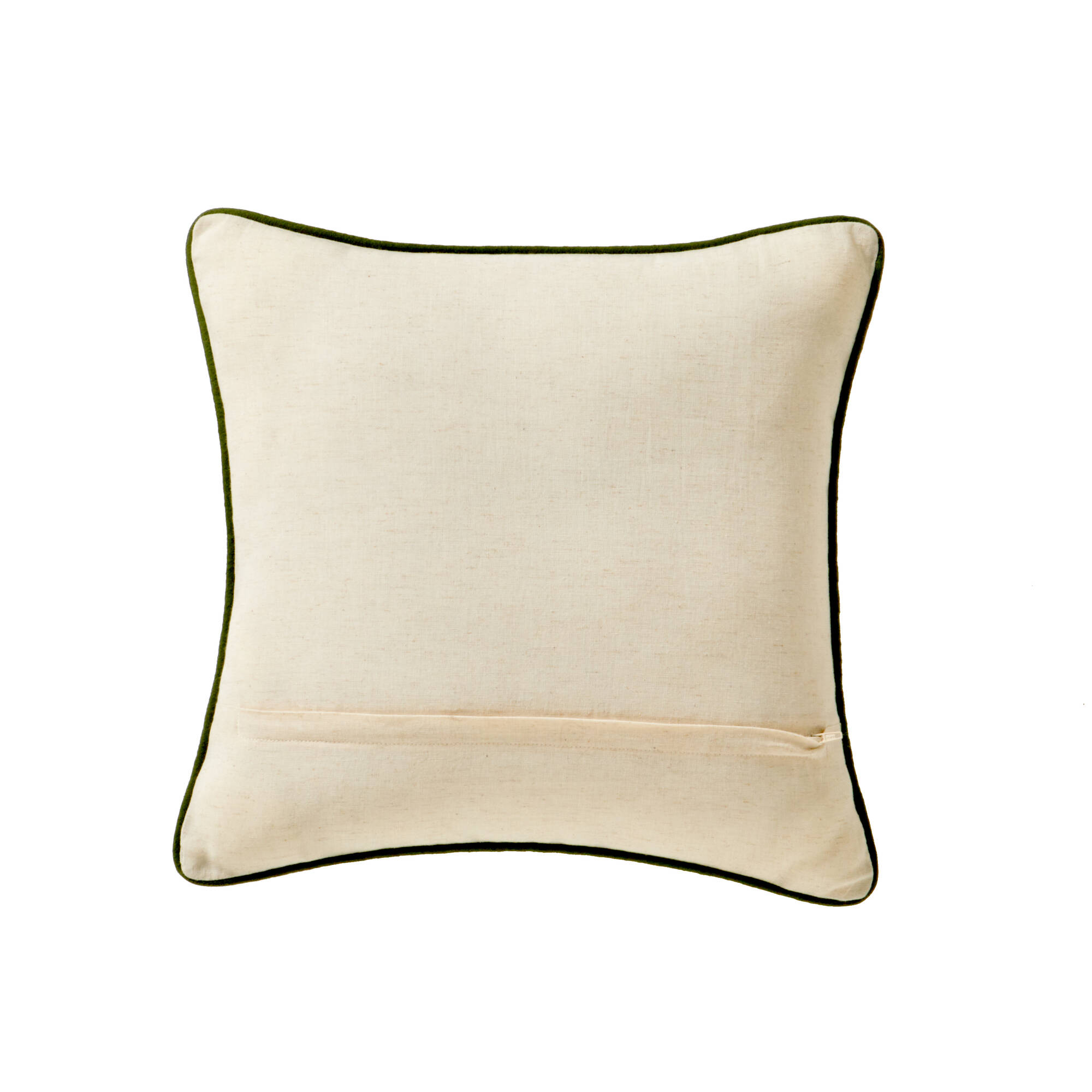 Coussin coton lin broderie fleurie