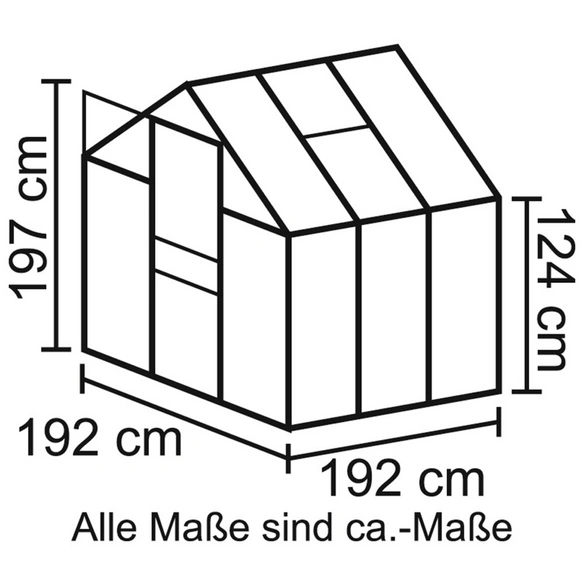 Gewächshaus »Venus«, 3,8 m², Kunststoff/Aluminium, winterfest