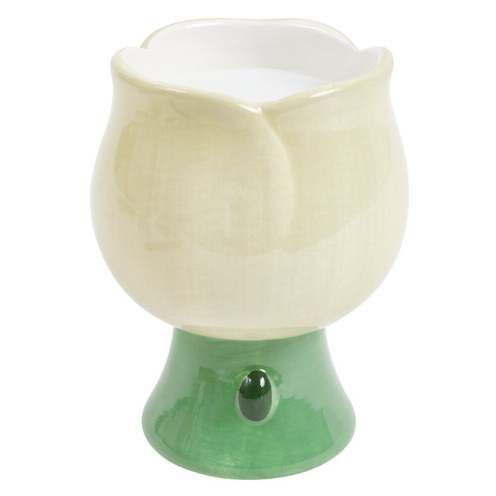 Bougie décorative céramique fome tulipe Ø7xH10cm (2 modèles)