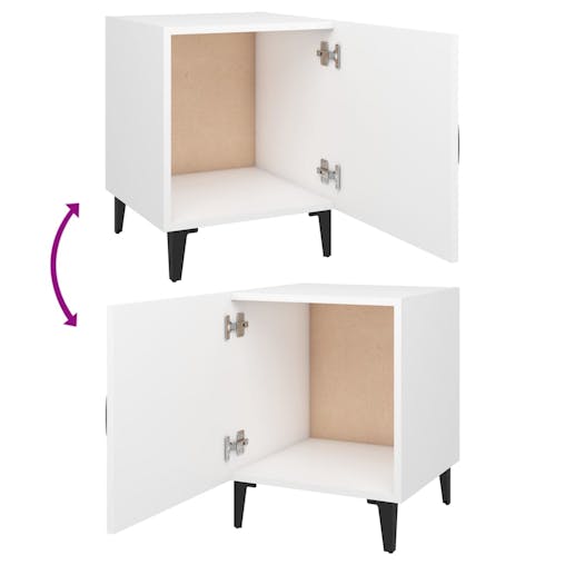 NNEVL Bedside Cabinets 2 pcs White Engineered Wood