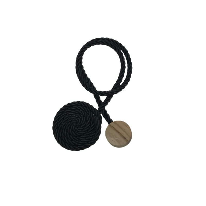 BALI - - Embrasse rideaux textile magnétique sans perçages - Noir