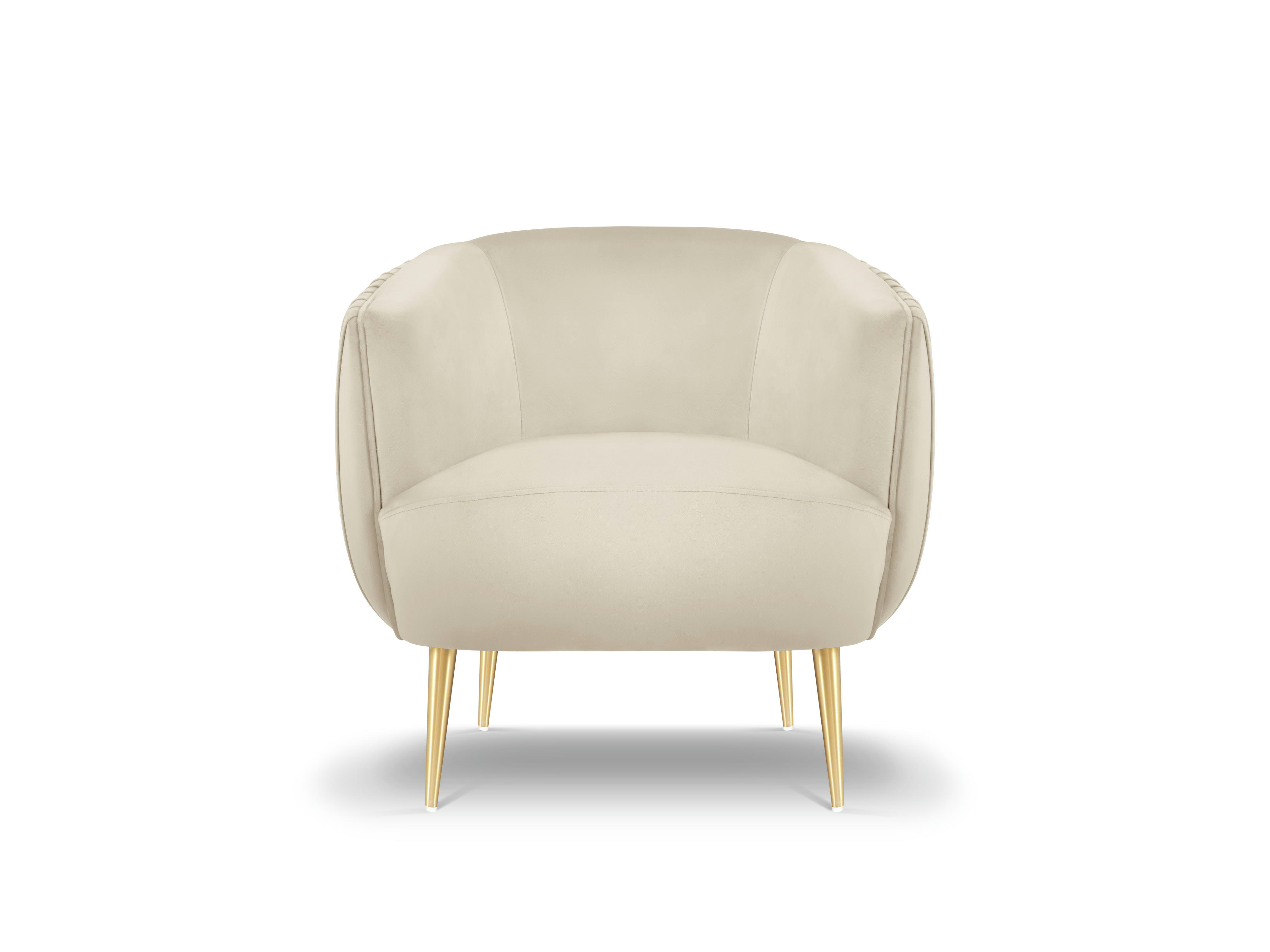 MOSS - Fauteuil en velours beige clair