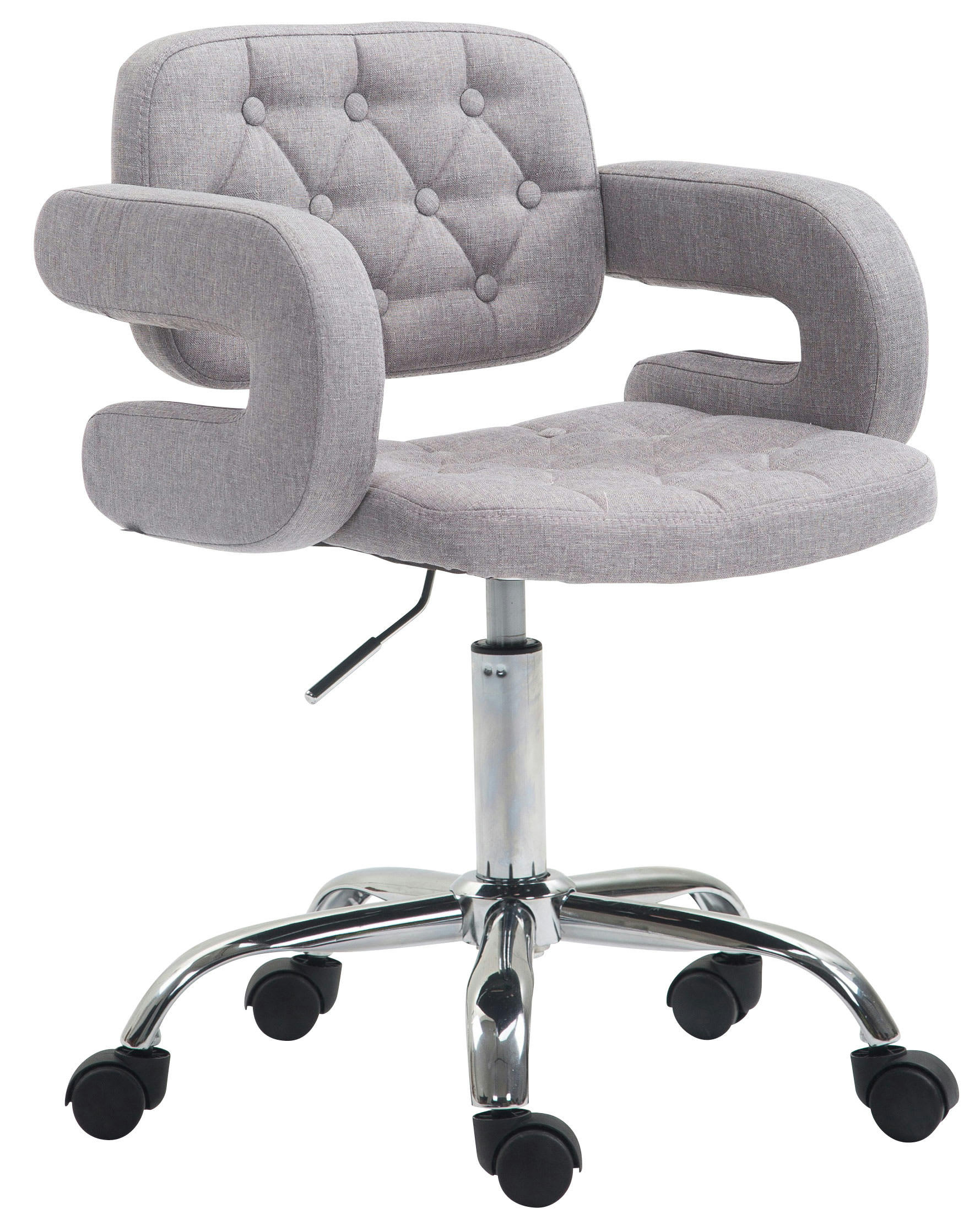 DUBLIN - Tabouret de travail réglable pivotant en tissu Gris