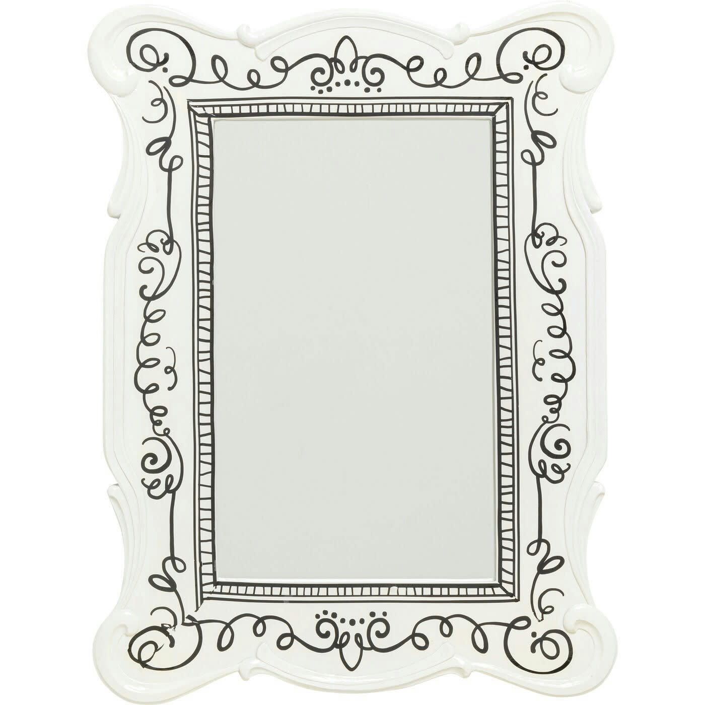 FAVOLA - Miroir Favola 67x50cm blanc et noir Kare Design
