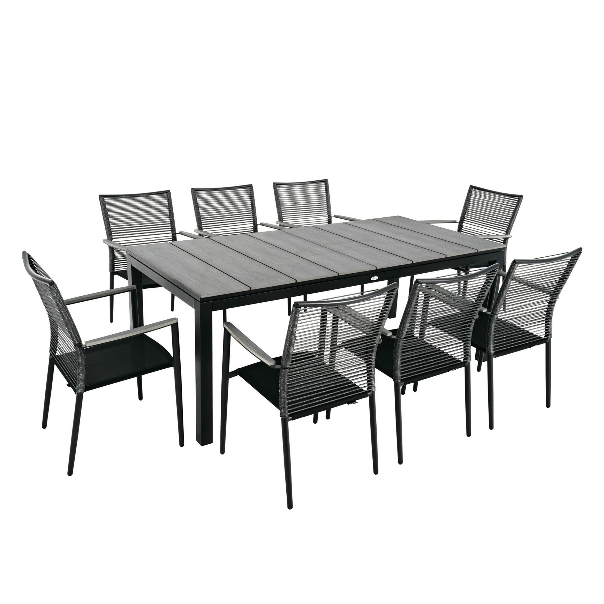 Zestaw mebli ogrodowych aluminiowych Basita 8 1 szary