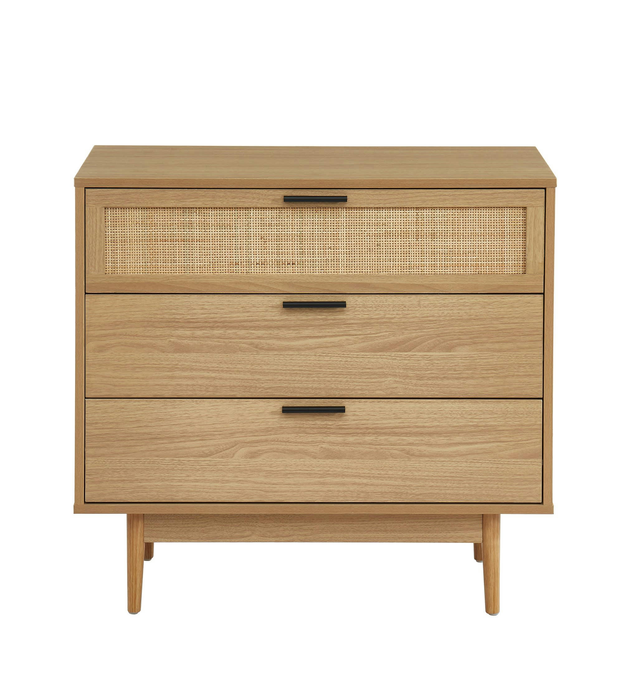 AMANA - Commode   cannage rotin  3 tiroirs 80cm