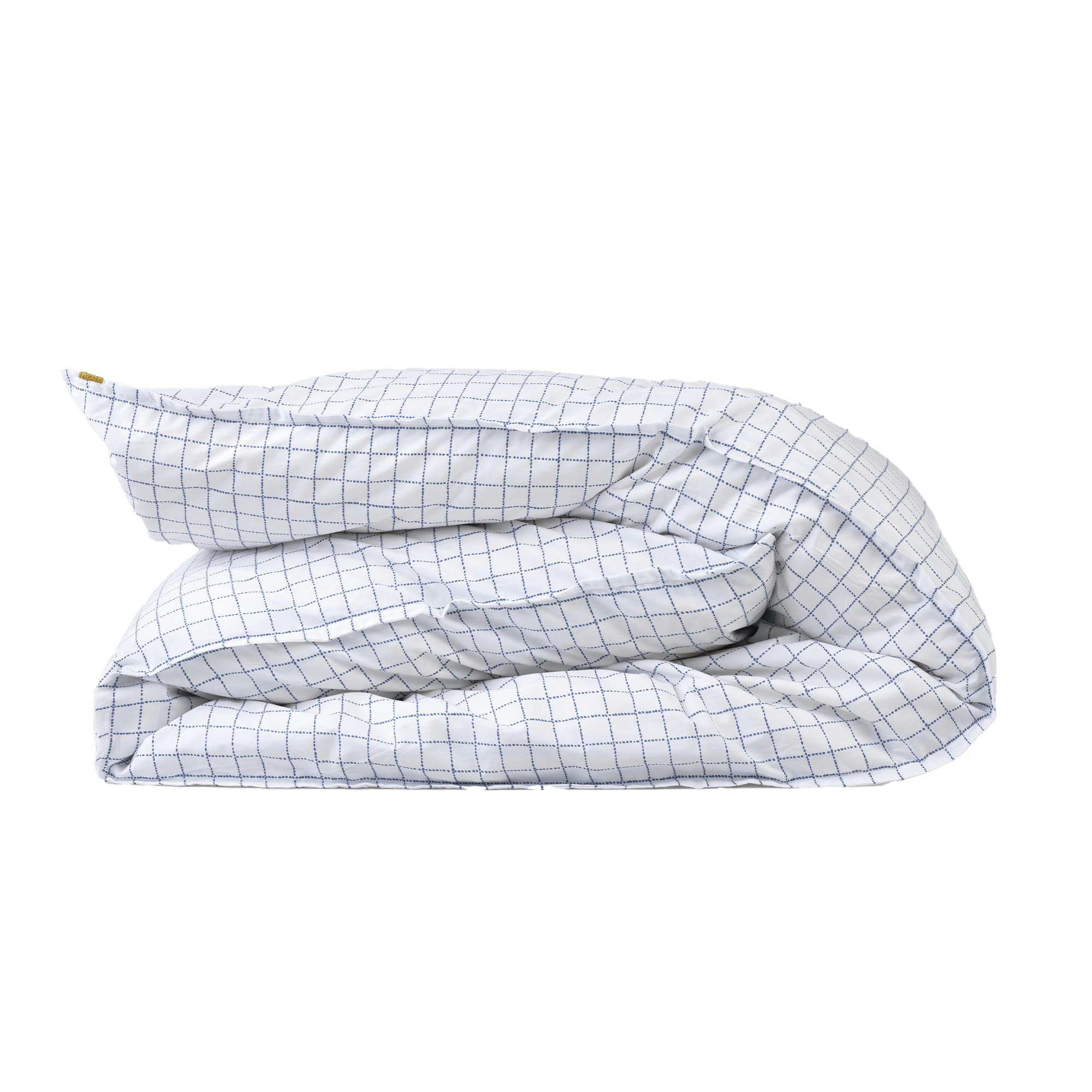 - Housse de couette en percale de coton bio à carreaux 240x220