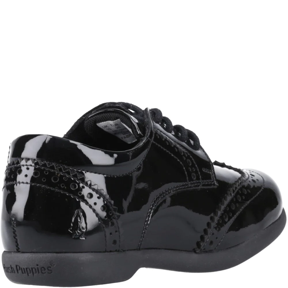 Hush Puppies Bridget Patent Junior School Shoes