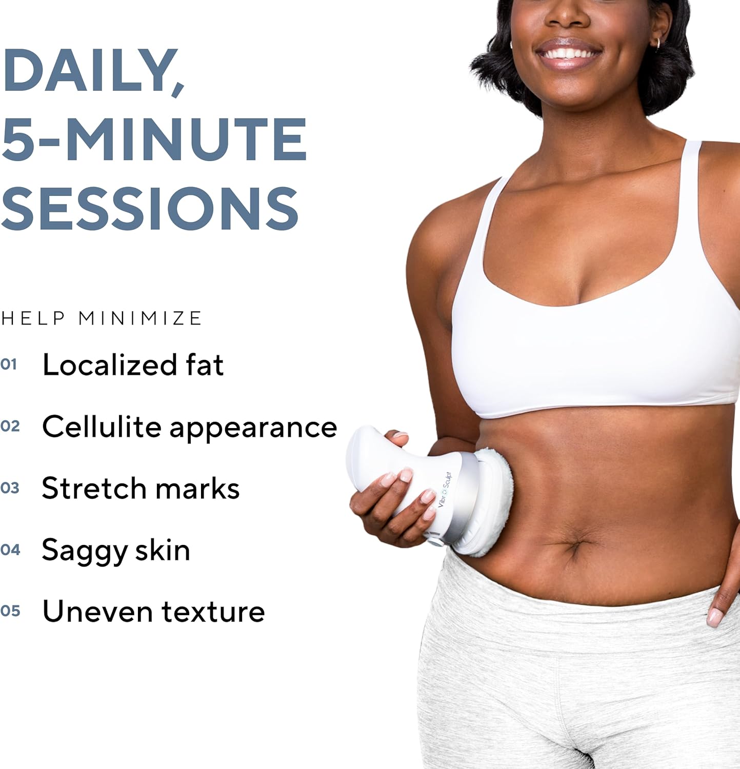 Vibro Sculpt 1.0 Body Sculpting Machine – Lymphatic Drainage Massager & Cellulite Massage Tool for Legs, Stomach & Arms – with Interchangeable Pads that Helps Improve Skin Texture