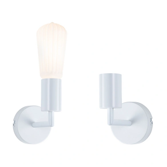LED-Wandleuchte, WD Ravi IP44 Wandl max 1x60W E27 Weiß 230V Metall