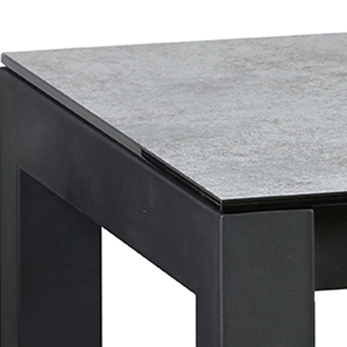 SIXTINE - Table  snack carrée 100cm aspect céramique