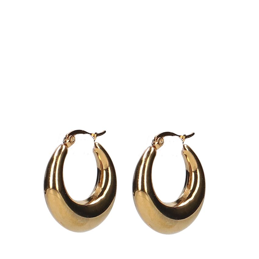 Manfield Kleine ronden goudkleurige oorbellen