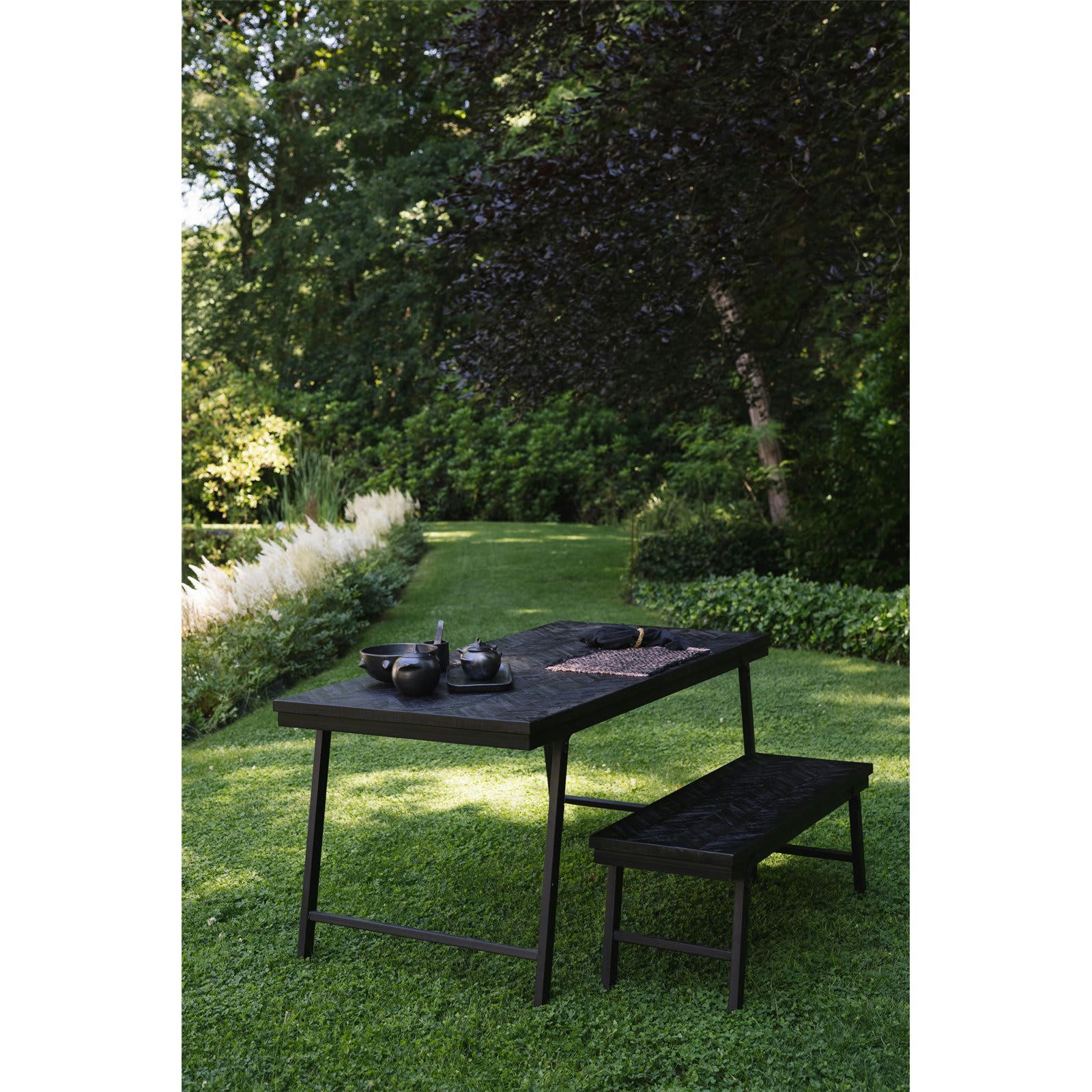 BALI BAZAR - Banc Bois Noir 110x40x45 cm