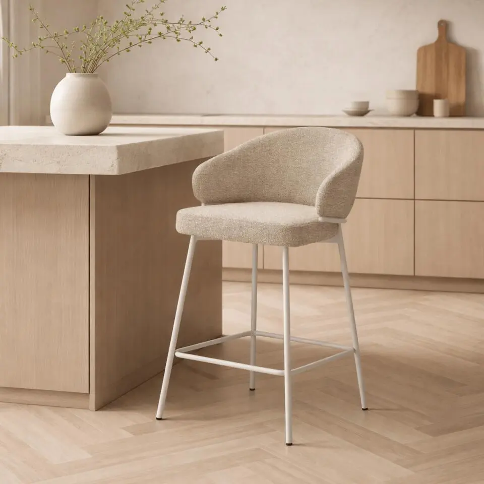 DS4U - Sofia barkruk 65 cm - champagne met beige poot