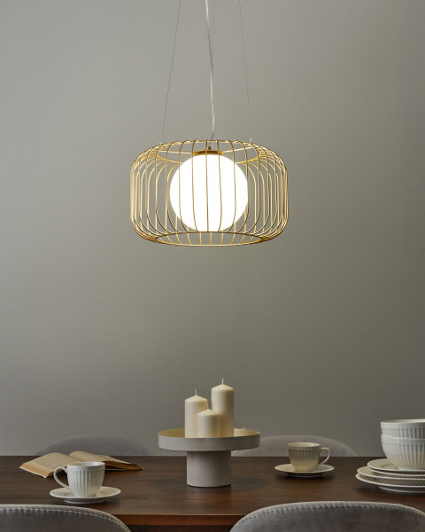 Lampa wisząca metalowa złota