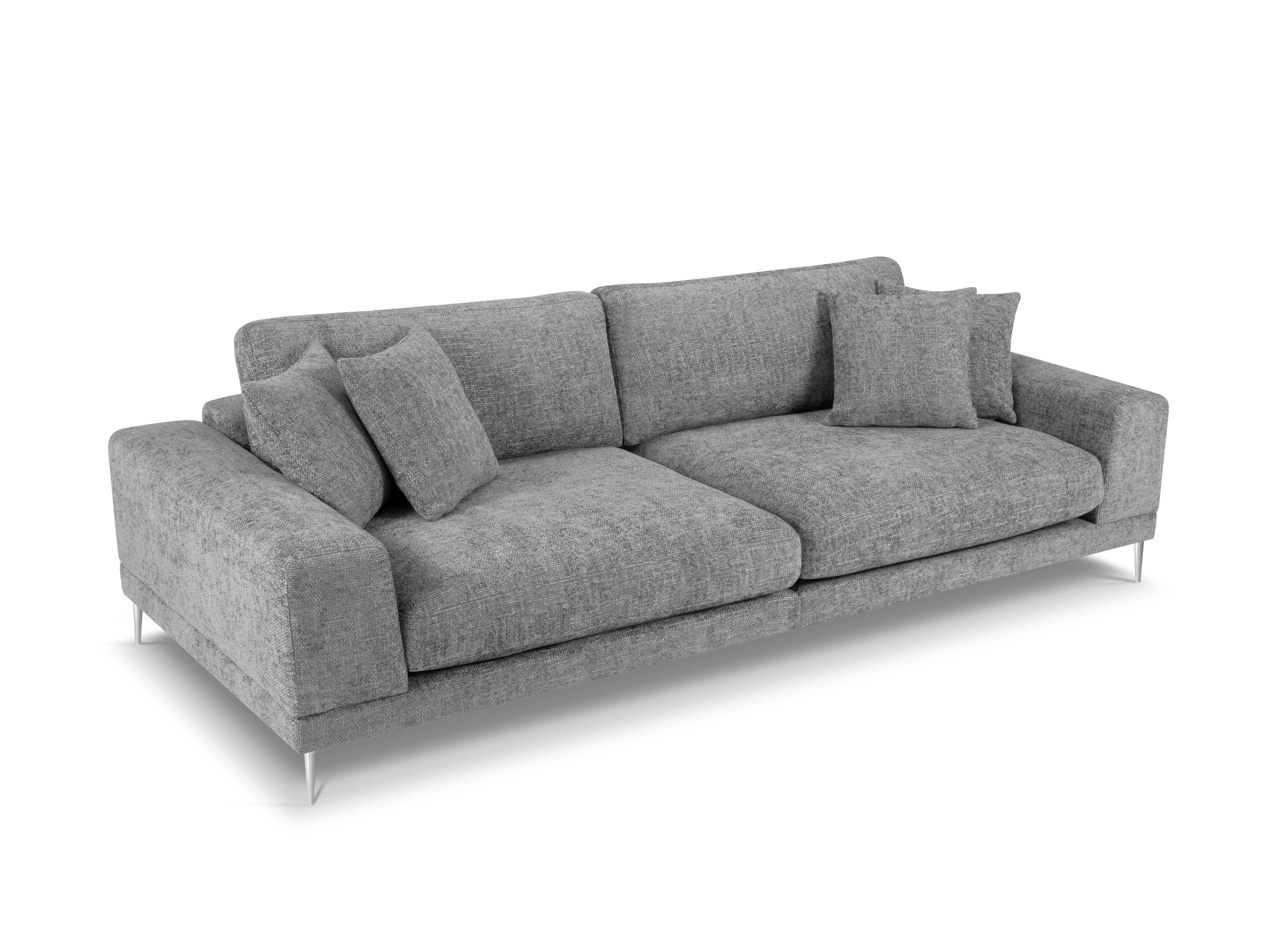 JOG - Canapé 4 places en tissu structuré gris