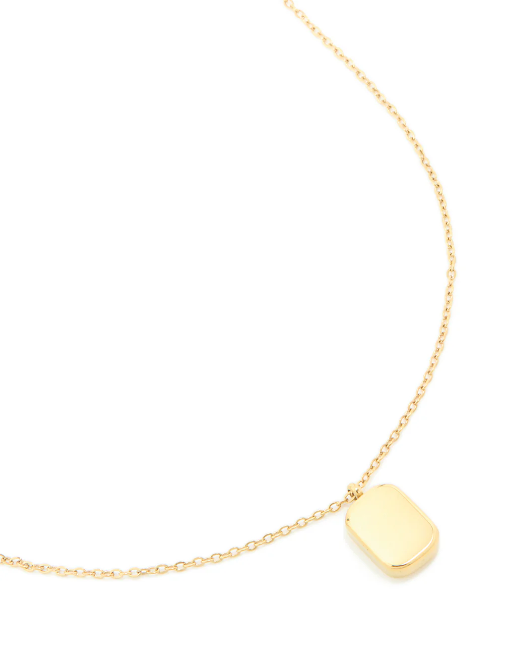 Waterproof Gold Plated Stainless Steel Round Rectangle Engravable Necklace