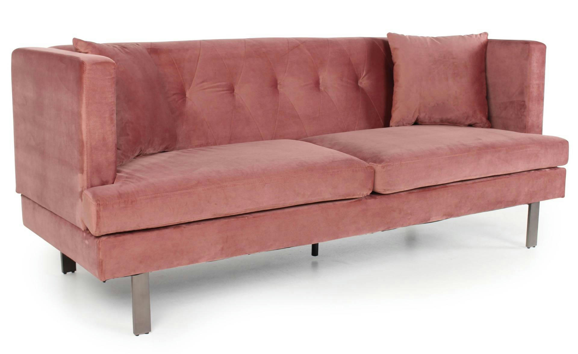 VINCENNES - Canapé 3 places velours rose