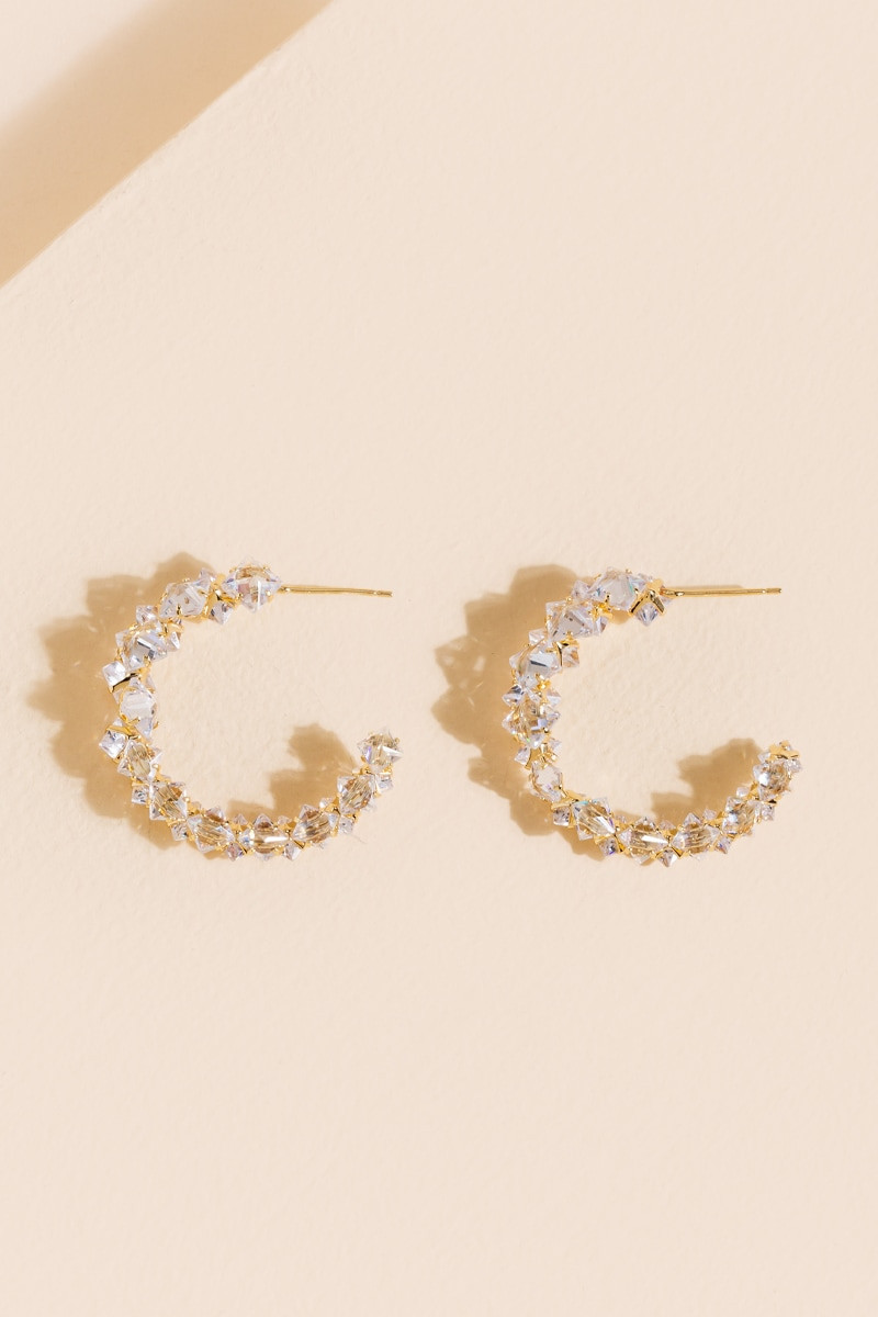 Emma 3D CZ Cut Hoops