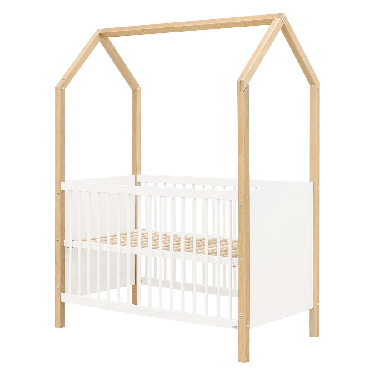 HOMY - Lit bébé 60x120 blanc naturel