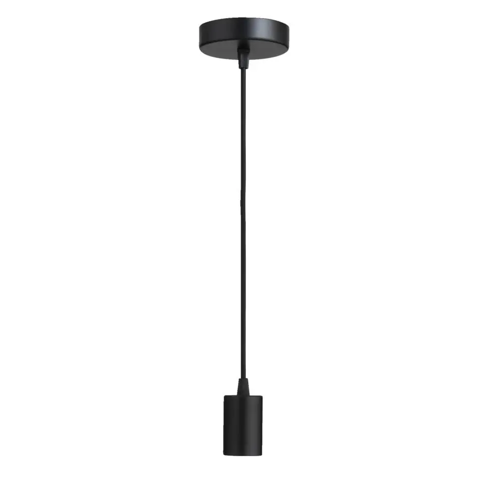 Pendel hanglamp - zwart - E27 - 200 cm