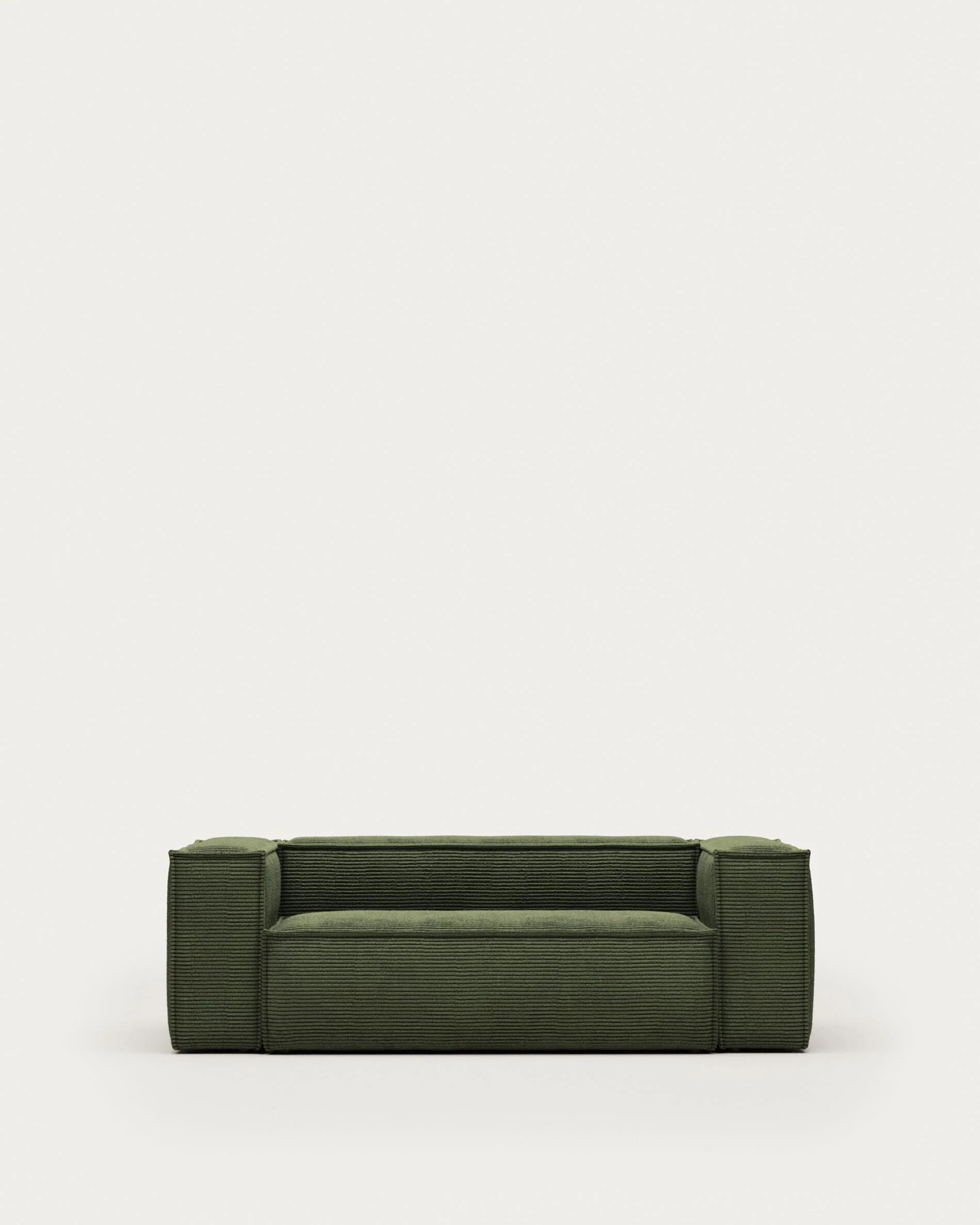 Blok 2-seater sofa in green thick corduroy 210cm FSC Mix Credit