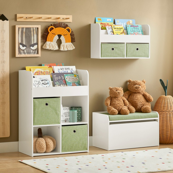 SoBuy Regał dziecięcy z 3 półkami Biały 60x34x80cm Nowoczesny KMB79-W