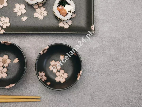 Zestaw do sushi dla 2 osób (4 el.) z pałeczkami Tokyo Design Studio - Sakura Black 33760