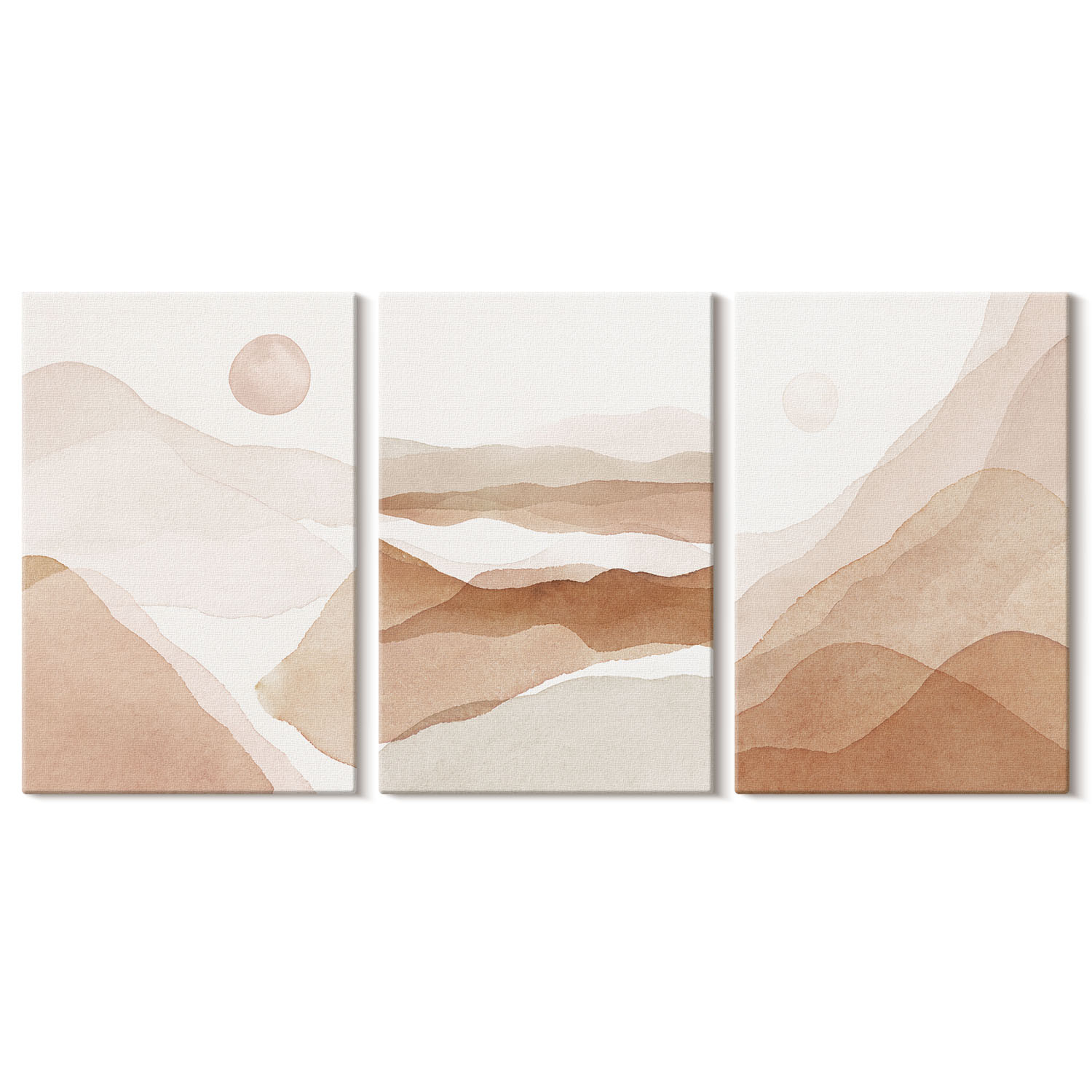 Obraz canvas 3 częściowy Beżowe pejzaże | 3x40x60 | Wallfluent