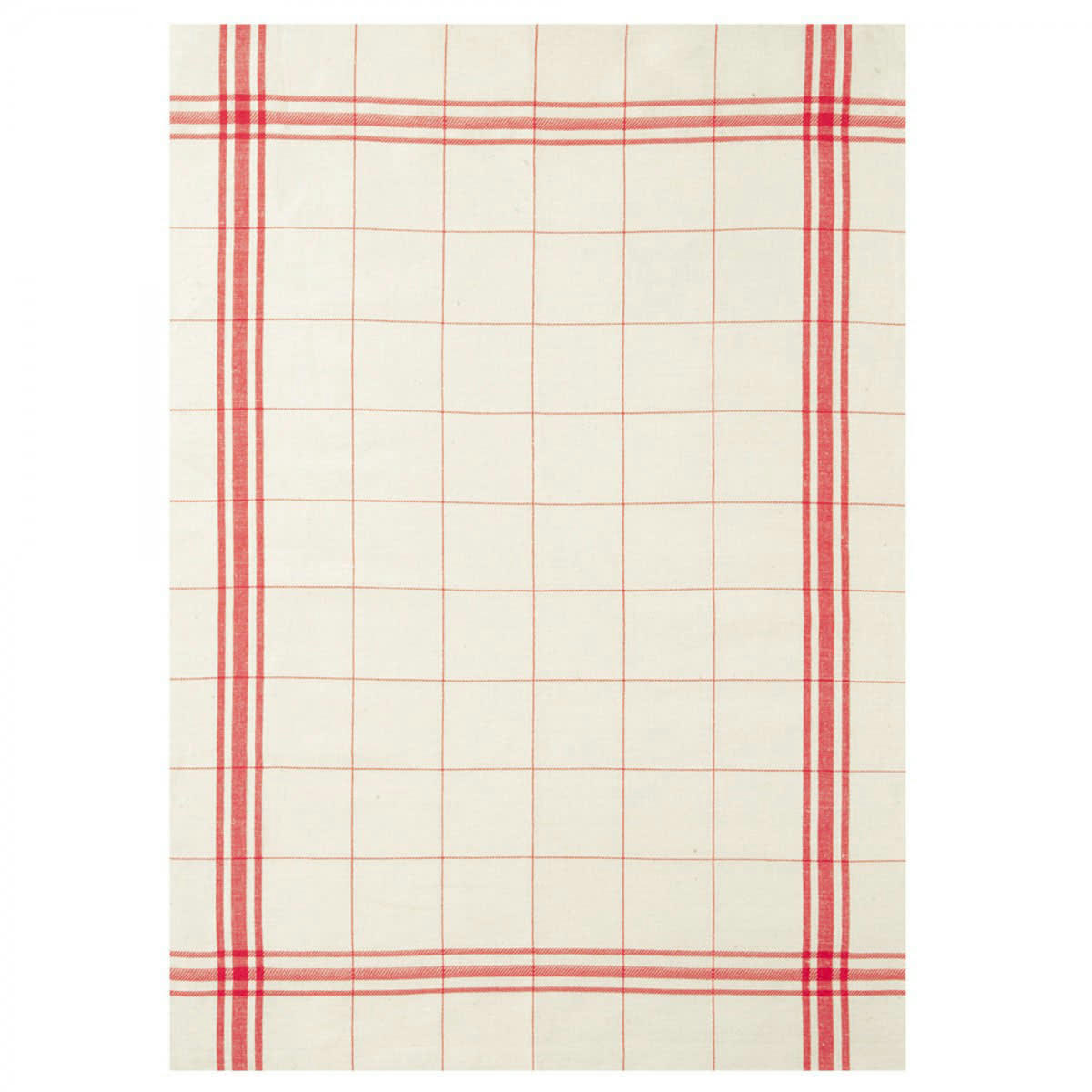 MBA - Torchon en lin et coton rouge 50x75