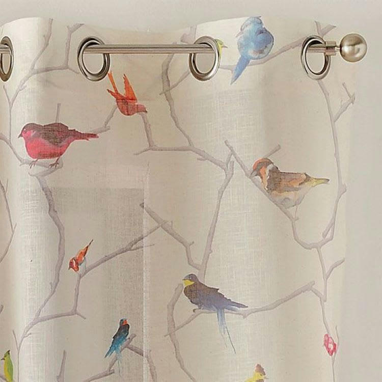 - Voilage imprimé ecru 150x260cm