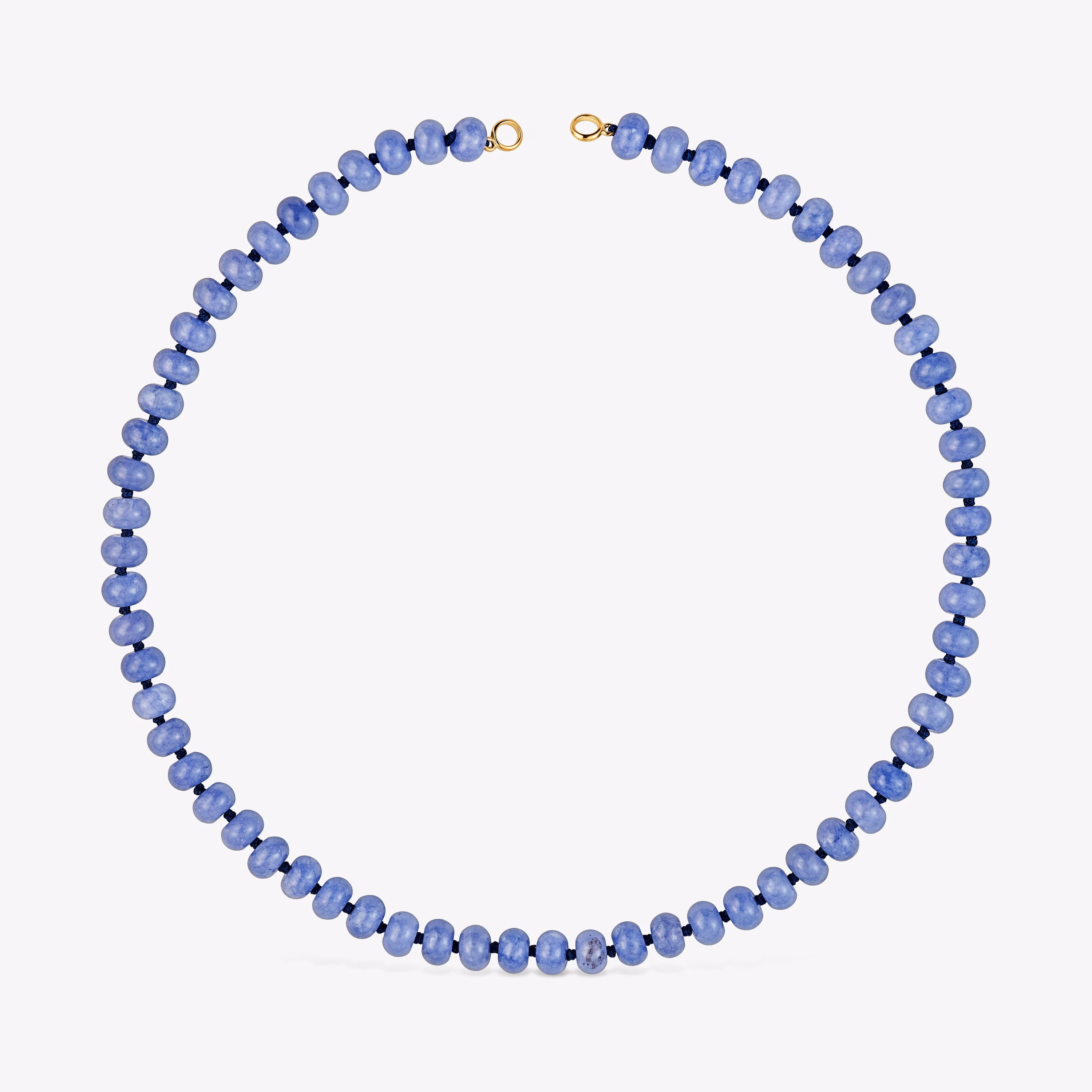 Gargantilla con baño de oro 18 kt sobre plata y cuarzita azul Hold Oval