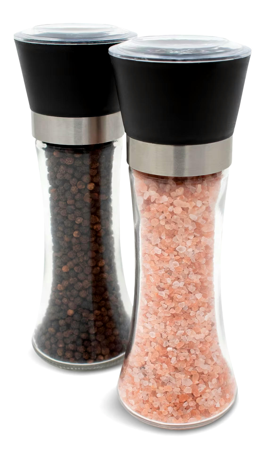 Kamenstein Glass Salt & Pepper Grinder Mill Set, Pre-Filled, 7.5-in, 2-pc