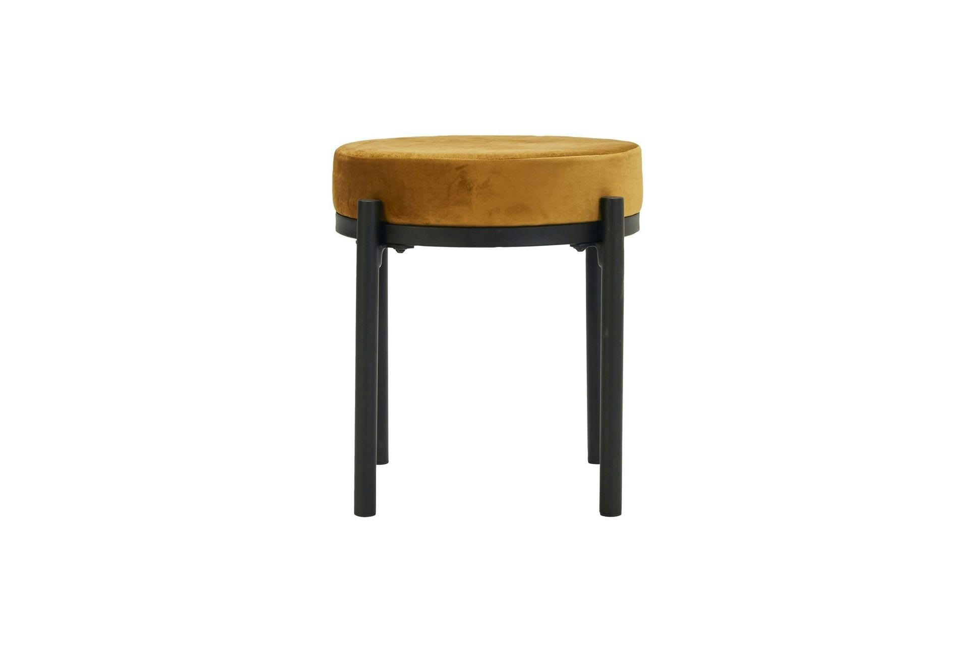 LAO - Tabouret en velours orange