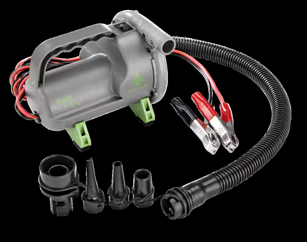 Woods Blast HV Marine Electric Air Pump w/ Battery Clips, Inflates/Deflates X-Large Inflatables