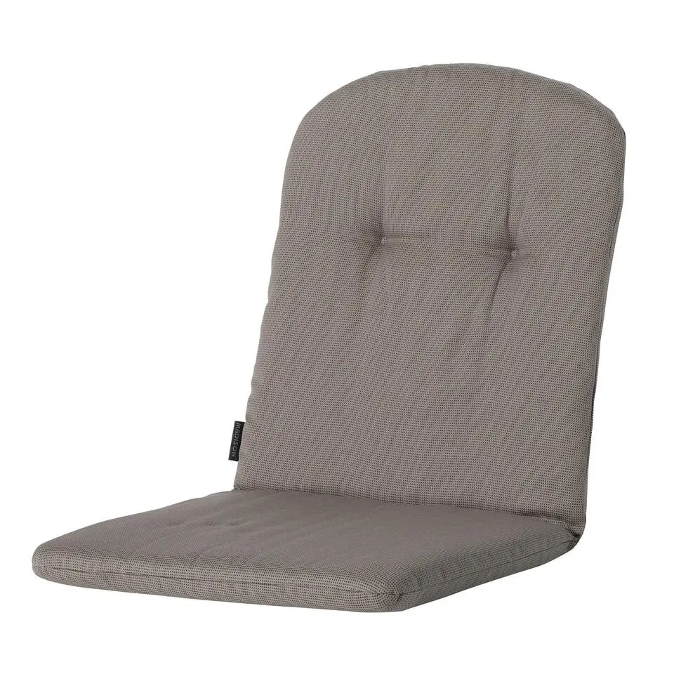 Madison - Kuipstoelkussen Hoge Rug Rib liver - Ca. 96x45 cm - Set van 4