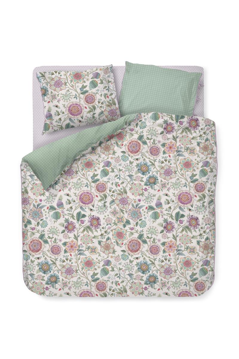Pip Studio dekbedovertrek Viva Las Flores - 240x200/220 cm - wit