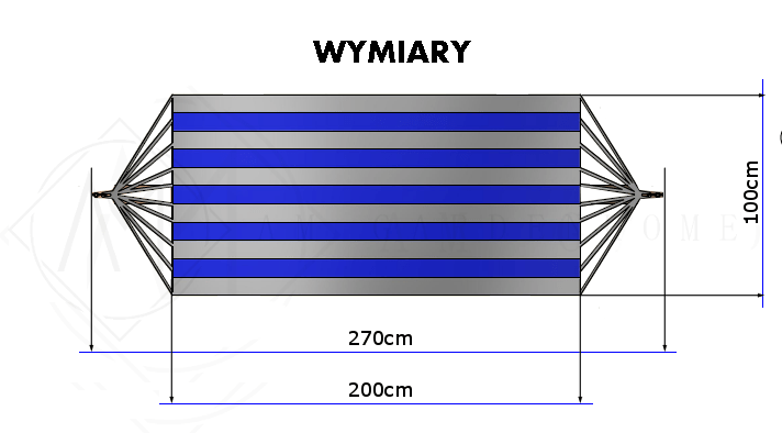 Hamak ogrodowy z drążkiem rozporowym 270X100